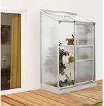 Vitavia Anlehngew&auml;chshaus 'Ida 900' 130 x 65 cm mit 4 mm Hohlkammerplatten silbern