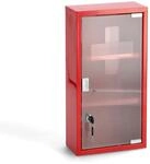 Zeller Medizinschrank rot Metall/Glas 25 x 45 x 12 cm