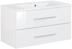 Fackelmann Waschbecken mit Unterschrank 'B.Clever' wei&szlig; gl&auml;nzend 90 x 62,5 x 46 cm