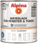 Alpina Wei&szlig;lack f&uuml;r Fenster und T&uuml;ren gl&auml;nzend 2 l