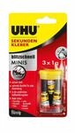 Uhu Sekundenkleber 'Blitzschnell Minis' 3 x 1 g, fl&uuml;ssig, mit Aufbewahrungsbox