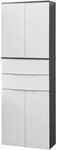 Fackelmann Hochschrank 'Kara' wei&szlig;, anthrazit 61 x 176,1 x 32cm