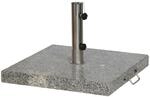 Schirmst&auml;nder f&uuml;r Schirmmast mit &Oslash; 25 - 48 mm Granit/Edelstahl 50 x 50 x 9 cm