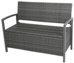 Garden Pleasure Gartenbank 'Ferrara' 2-Sitzer Aluminium schwarz/dunkelgrau 117 x 86 x