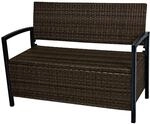 Garden Pleasure Gartenbank 'Ferrara' 2-Sitzer Aluminium dunkelbraun/schwarz 117 x 86