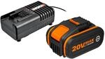 Worx Akku-Starter-Set Akku 20V / 4,0 Ah und Ladeger&auml;t 14,4-20V - WA3604