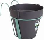 Elho Blumentopf 'Loft urban' schwarz 19 x 28 x 20 cm mit Halterung