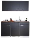 Respekta K&uuml;chenzeile 'Luis' mit E-Ger&auml;ten schwarz/wei&szlig; 150 cm