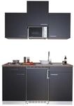Respekta K&uuml;chenzeile 'Luis' mit E-Ger&auml;ten schwarz/wei&szlig; 150 cm