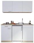 Respekta K&uuml;chenzeile 'Luis' mit E-Ger&auml;ten wei&szlig;/eichefarben 150 cm