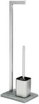 Wenko Stand WC-Garnitur 'Granit' 2-in-1 edelstahlfarben/grau