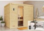 Weka Premium-Massivholzsauna 'Bergen 3' mit 7,5 kW OS-Ofenset, Steuerung, Glast&uuml;r