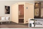 Weka Premium-Massivholzsauna 'Turku 2 Eck' mit 7,5 kW OS-Ofenset, Steuerung, Glast&uuml;r