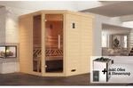 Weka Massivholz-Elementsauna 'Kemi 2 Eck' mit 7,5 kW OS-Ofenset, Steuerung, Glast&uuml;r,