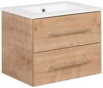 Fackelmann Waschbecken mit Unterschrank 'B.Perfekt' braun foliert 62 x 51 x 48 cm