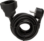 Kopp Verl&auml;ngerungskabel mit Flachstecker schwarz 5 m