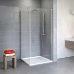 Schulte Eckdusche mit Dreht&uuml;r 'Alexa Style 2.0' teilgerahmt, aluminiumfarben, 80 x