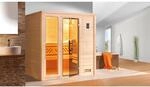 Weka Premium-Massivholzsauna 'Bergen 2' natur Glast&uuml;r Fenster 198 x 198 x 205 cm,