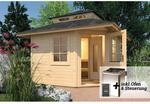 Weka Saunahaus 'Kurikka' mit Sauna Varberg 3 und 7,5 kW BioS-Ofenset, Steuerung 298 x
