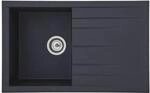 Respekta Einbausp&uuml;le 'Houston' Mineralite schwarz 80 x 50 cm