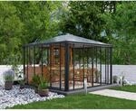 Palram-Canopia Pavillon 'Ledro' geschlossen anthrazit 360 x 360 cm Polycarbonat grau