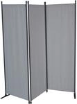 Angerer Freizeitm&ouml;bel Paravent 3-teilig Bezug Swingtex Polyacryl hellgrau 165 x 171