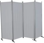 Angerer Freizeitm&ouml;bel Paravent 4-teilig Bezug Swingtex Polyacryl hellgrau 165 x 228