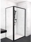 Aurlane Duschkabine mit Schiebet&uuml;r schwarz 120 x 200 x 80 cm