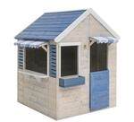Wendi Toys Holz-Spielhaus 'Delfin' natur/blau 120 x 120 x 155 cm