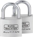 Burg-W&auml;chter Zylinder-Vorh&auml;ngschloss-Set 'Duo 770 40 SB' aluminiumfarben 4 cm 2