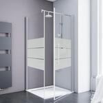 Schulte Eckdusche mit Dreht&uuml;r 'Alexa Style 2.0' teilgerahmt, gestreift,