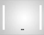 DSK LED-Spiegel 'Silver Elegance' mit Uhr 80 x 60 cm