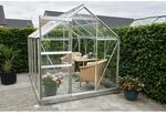 Halls Gew&auml;chshaus 'Popular 86' 193 x 257 cm mit 3 mm Blankglas aluminiumfarben