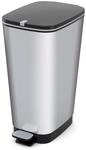 Keter Tret-Abfalleimer 'Chic Bin Style L' Kunststoff silber matt 45 l