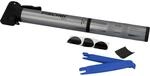 Fischer Fahrrad Mini-Luftpumpe Aluminium mit Flickbox 28 cm 5,5 bar