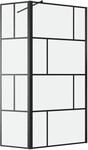Aurlane Walk-in-Dusche vollgerahmt schwarz, 90 x 40 x 195 cm