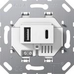 GIRA Einsatz USB Spannungsversorgung 2-fach Typ A/C 7,1 x 7,1 cm