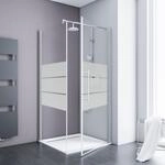 Schulte Eckdusche mit Dreht&uuml;r 'Alexa Style 2.0' teilgerahmt, gestreift,