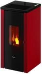 Pegaso Pelletofen 'Vera' Stahl schwarz/rot 7 kW