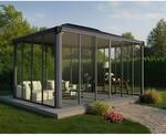 Palram-Canopia Pavillon 'Ledro' geschlossen anthrazit 296 x 430 cm Polycarbonat grau