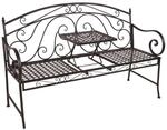 Garden Pleasure Gartenbank 'Saket' 3-Sitzer Stahl schwarz 55 x 96 x 148 cm