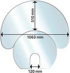 Aduro Funkenschutzplatte halbrund 101,5 x 106,3 x 0,6 cm Glas transparent