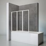 Schulte Badewannenfaltwand 'Komfort' vollgerahmt, wei&szlig;, 127 x 140 cm, 3-teilig