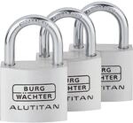 Burg-W&auml;chter Zylinder-Vorh&auml;ngschl&ouml;sser Trio 'Alutitan 770 40 SB' aluminiumfarben