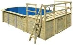 Karibu Massivholzpool-Set 'Modell 4 D' 690 x 400 x 124 cm mit 2 Eckterrasse und