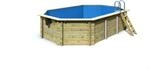 Karibu Massivholzpool-Set 'Modell 4 A' 400 x 610 x 124 cm mit Edelstahlleiter und