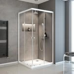Schulte Eckdusche 'Sunny' klar wei&szlig; 75-90 x 75-90 x 180 cm vollgerahmt