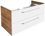Fackelmann Waschbeckenunterschrank 'Milano' wei&szlig;, braun gl&auml;nzend 100 x 49,5 x 48 cm