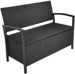 Garden Pleasure Gartenbank 'Ferrara' 2-Sitzer Aluminium schwarz 117 x 86 x 58 cm