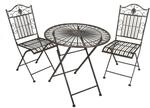 Garden Pleasure Balkonm&ouml;belset 'Mangan' Stahl schwarz 3-teilig